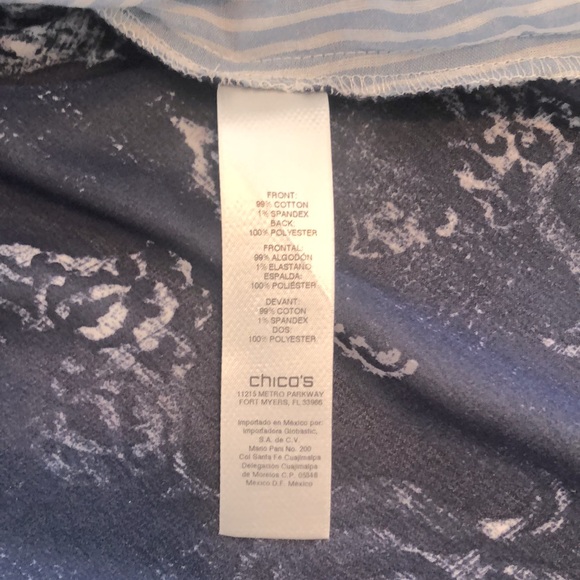 Chico’s Pinstripe Front Sheer Floral Back Shirt - Picture 10 of 16